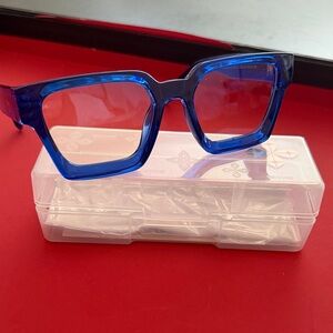 Blue Light Blocking Glasses with Bold Blue Square Frame